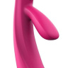 Розовый вибратор BLOSSOM с клиторальным отростком - 22 см. купить в секс шопе