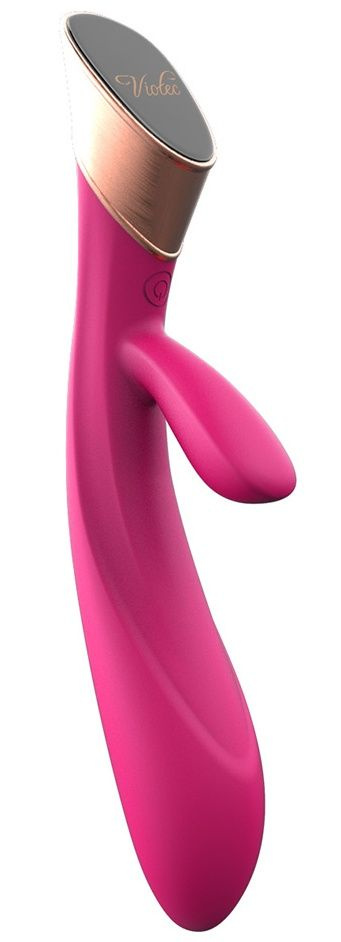 Розовый вибратор BLOSSOM с клиторальным отростком - 22 см. купить в секс шопе