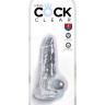 Прозрачный фаллоимитатор King Cock Clear 4  Cock with Balls - 12,7 см. купить в секс шопе