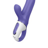 Фиолетовый вибратор Satisfyer Vibes Magic Bunny с клиторальным отростком - 17,6 см. купить в секс шопе