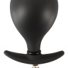 Черная анальная втулка с грушей для накачивания - 8 см. купить в секс шопе