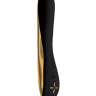 Перезаряжаемый черно-золотистый вибратор E4 - 19,5 см. купить в секс шопе
