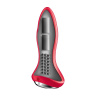 Красная анальная пробка с вибрацией и массажем бусинами Rotator Plug 1+ - 13 см. купить в секс шопе