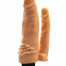 Телесный анально-вагинальный вибромассажер с ионами серебра №11 - 15,5 см. купить в секс шопе