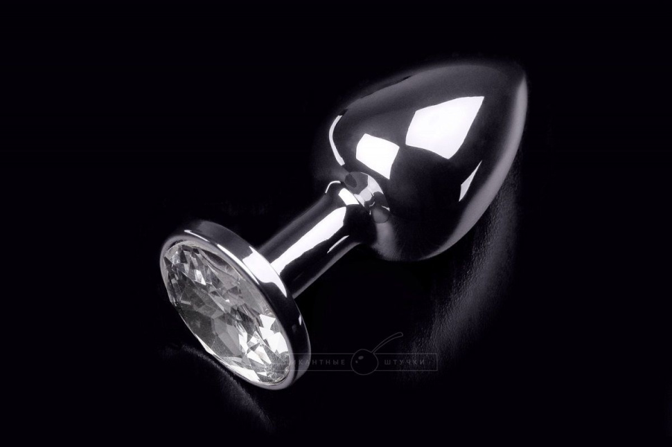 Маленькая анальная пробка с прозрачным кристаллом - 7,5 см. купить в секс шопе