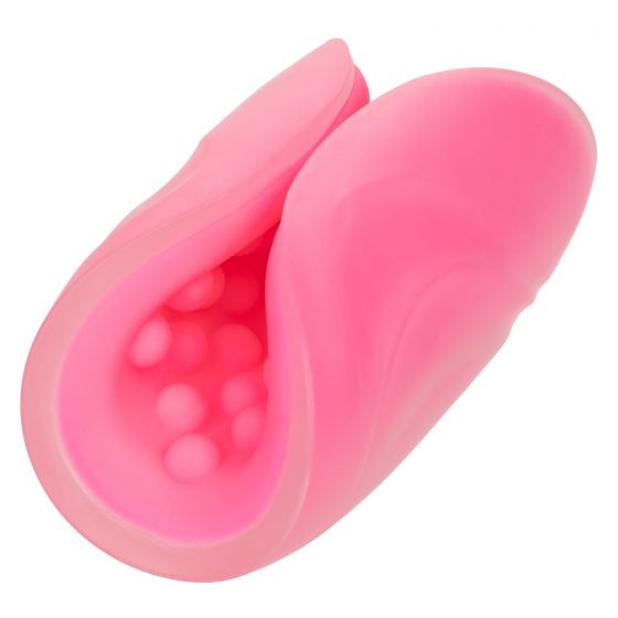 Розовый рельефный мастурбатор Beaded Grip купить в секс шопе