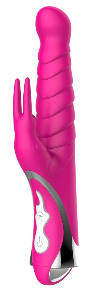 Ярко-розовый вибратор-кролик Ripple Rabbit - 23,5 см. купить в секс шопе