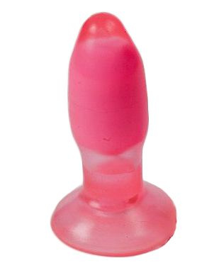 Розово-красная анальная пробка с вибрацией - 10 см. купить в секс шопе