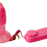 Розово-красная анальная пробка с вибрацией - 10 см. купить в секс шопе