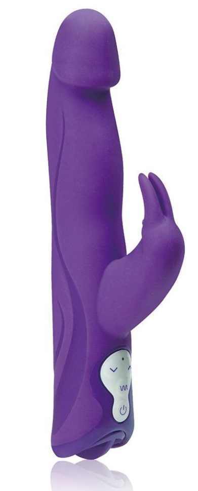 Фиолетовый силиконовый вибратор JUMPING BULLETS с 3 моторами - 22 см. купить в секс шопе