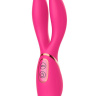 Розовый вибратор с 2 ушками Flower Core - 18,1 см. купить в секс шопе