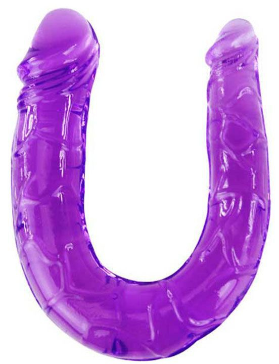 Фиолетовый двусторонний фаллоимитатор - 29,8 см. купить в секс шопе