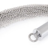 Серебристая металлическая плеть с рукоятью-втулкой - 56 см. купить в секс шопе