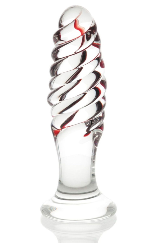 Стеклянная анальная втулка-спираль - 12 см. купить в секс шопе