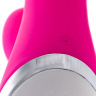 Розовый силиконовый вибратор с клиторальным стимулятором LIA - 19 см. купить в секс шопе
