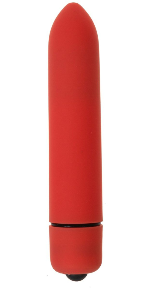 Красная вибропуля с заострённым кончиком - 9,3 см. купить в секс шопе
