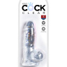 Прозрачный фаллоимитатор King Cock Clear 5  Cock with Balls - 15,2 см. купить в секс шопе