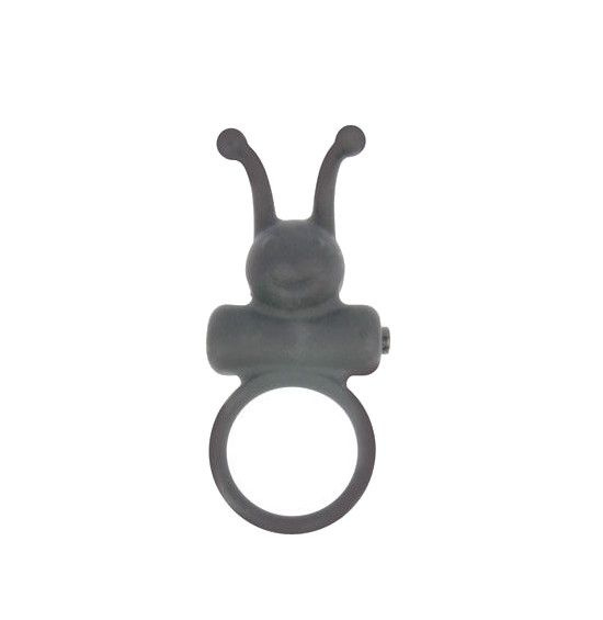 Чёрное эрекционное кольцо в форме букашки с вибрацией купить в секс шопе