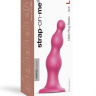 Розовая насадка Strap-On-Me Dildo Plug Beads size L купить в секс шопе