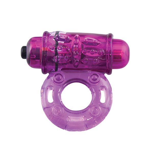 Фиолетовое эрекционное виброкольцо OWOW PURPLE купить в секс шопе