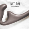 Черный безремневой страпон Seduction - 20,5 см. купить в секс шопе