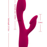 Малиновый вибратор RUYI с клиторальной стимуляцией - 21,5 см. купить в секс шопе