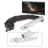 Серебристо-черная металлическая плеть с рукоятью-елочкой - 56 см. купить в секс шопе