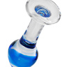 Стеклянная анальная втулка с синим кончиком - 11,5 см. купить в секс шопе