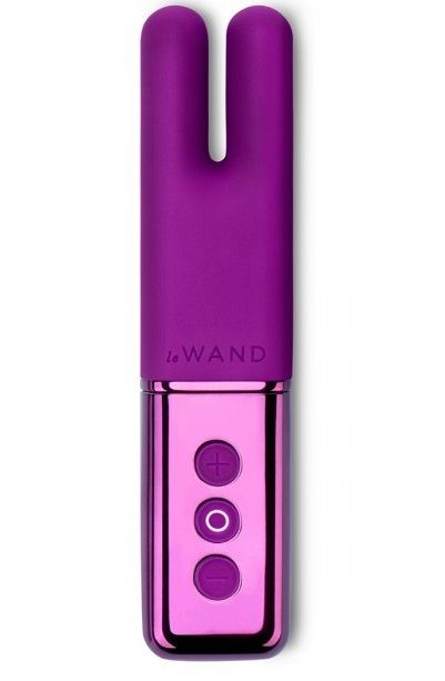 Фиолетовый двухмоторный мини-вибратор Le Wand Deux купить в секс шопе
