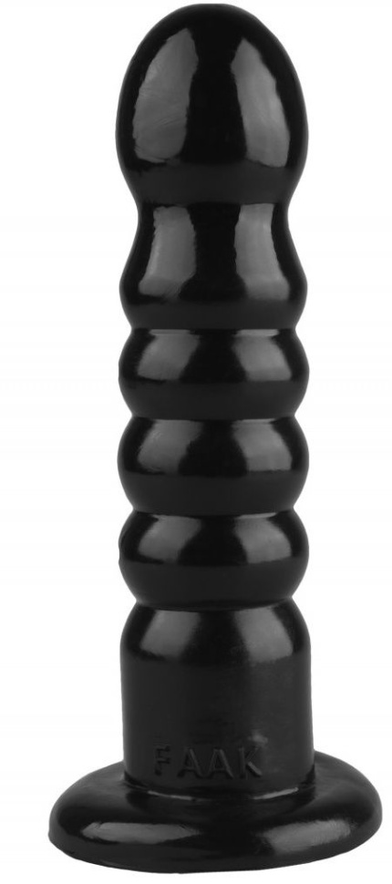 Черный анальный рельефный стимулятор - 22 см. купить в секс шопе