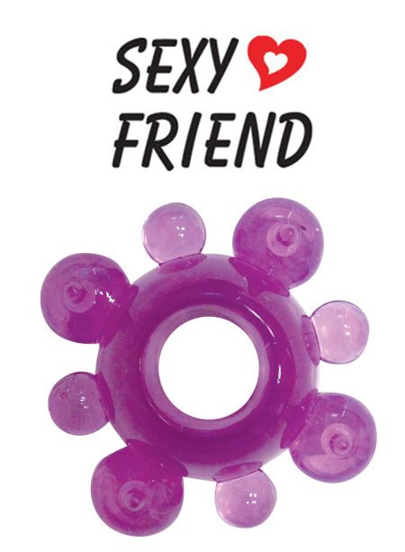 Фиолетовое эрекционное кольцо Sexy Friend  купить в секс шопе