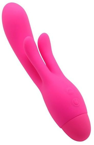 Розовый вибратор INDULGENCE Frolic Bunny - 18,5 см. купить в секс шопе