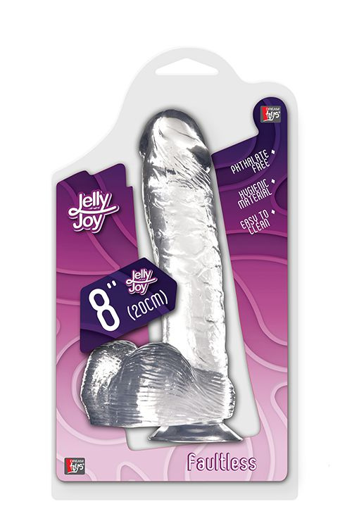 Прозрачный фаллоимитатор на присоске - 21,6 см. купить в секс шопе