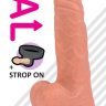 Телесный реалистичный фаллоимитатор REAL с трусиками для страпона - 19,5 см. купить в секс шопе