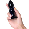 Черная стеклянная вибровтулка - 11 см. купить в секс шопе