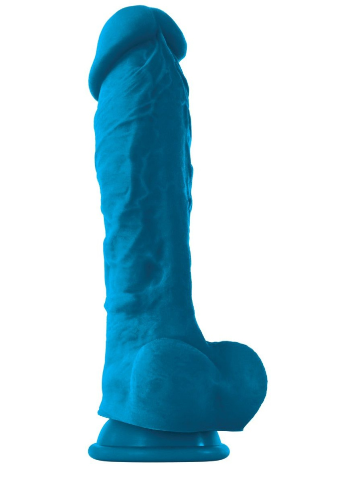 Голубой фаллоимитатор на присоске ColourSoft  8  Soft Dildo - 23,5 см. купить в секс шопе