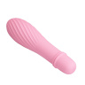 Нежно-розовый вибратор Solomon с бороздками - 12,3 см. купить в секс шопе