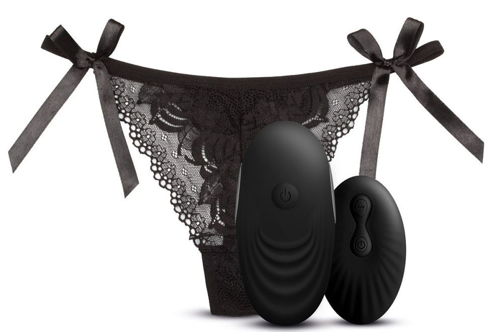 Черный вибромассажер Vibes N 3 с кружевными трусиками купить в секс шопе