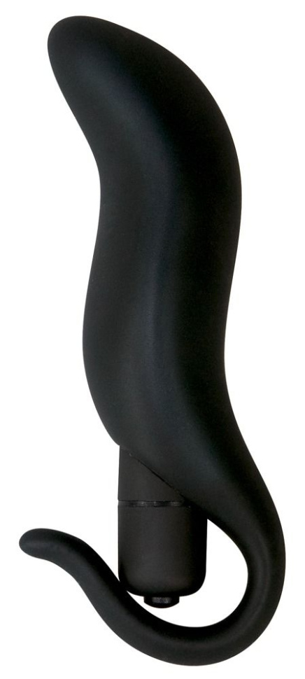 Черная анальная вибровтулка Black Velvet - 13 см. купить в секс шопе