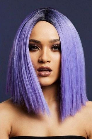 Фиолетовый парик  Кайли  купить в секс шопе