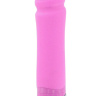 Розовый вибромассажер Zest с загнутой головкой с рёбрышками - 23 см. купить в секс шопе