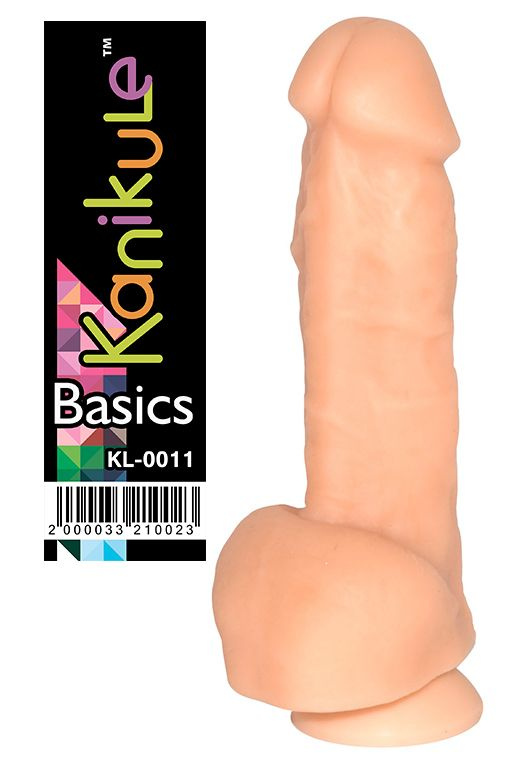 Телесный фаллоимитатор на присоске Kanikule Simple - 17,5 см. купить в секс шопе