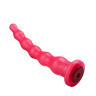 Розовый удлинённый анальный стимулятор с шариками - 22 см. купить в секс шопе