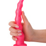 Розовый удлинённый анальный стимулятор с шариками - 22 см. купить в секс шопе
