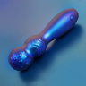 Синий фигурный вибромассажер с шаровидной головкой - 14 см. купить в секс шопе