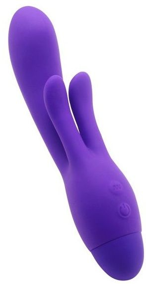 Фиолетовый вибратор INDULGENCE Frolic Bunny - 18,5 см. купить в секс шопе