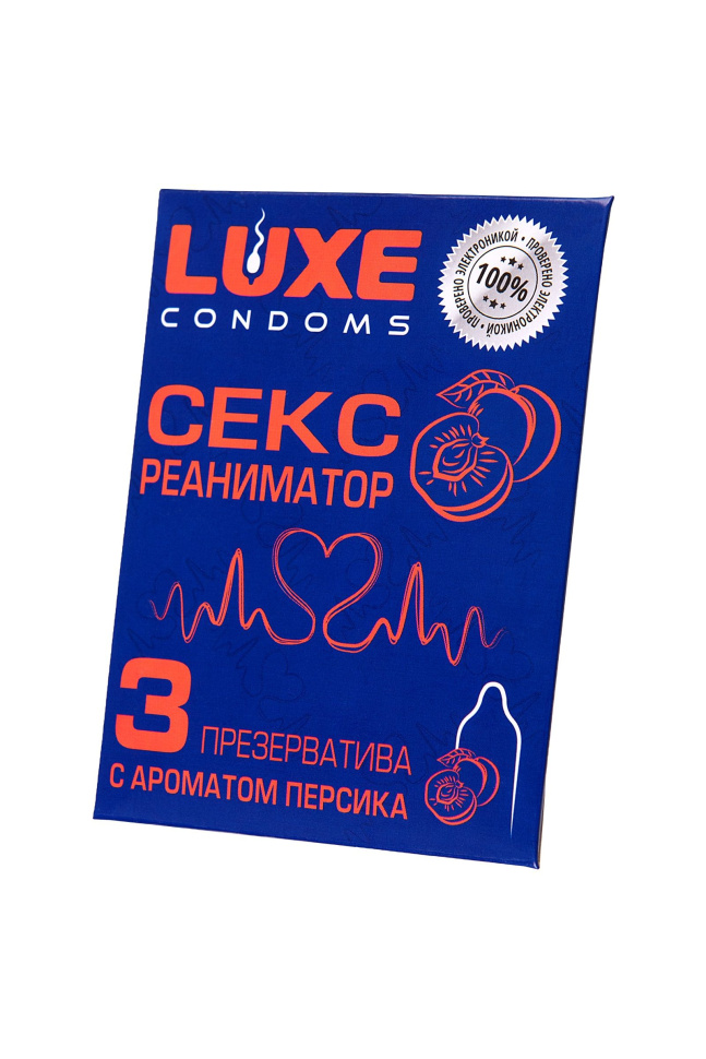 Презервативы с ароматом персика  Сексреаниматор  - 3 шт. купить в секс шопе