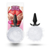 Силиконовая анальная пробка с белым заячьим хвостом Fur Pom Pom - 12,7 см. купить в секс шопе