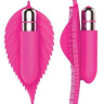 Розовый клиторальный стимулятор в виде листика - 12,5 см. купить в секс шопе