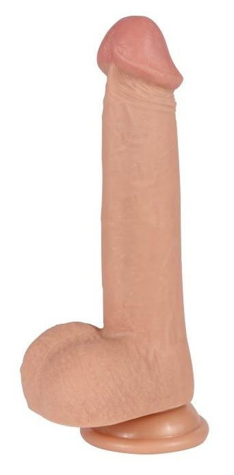 Телесный реалистичный фаллоимитатор REAL с трусиками для страпона - 23 см. купить в секс шопе